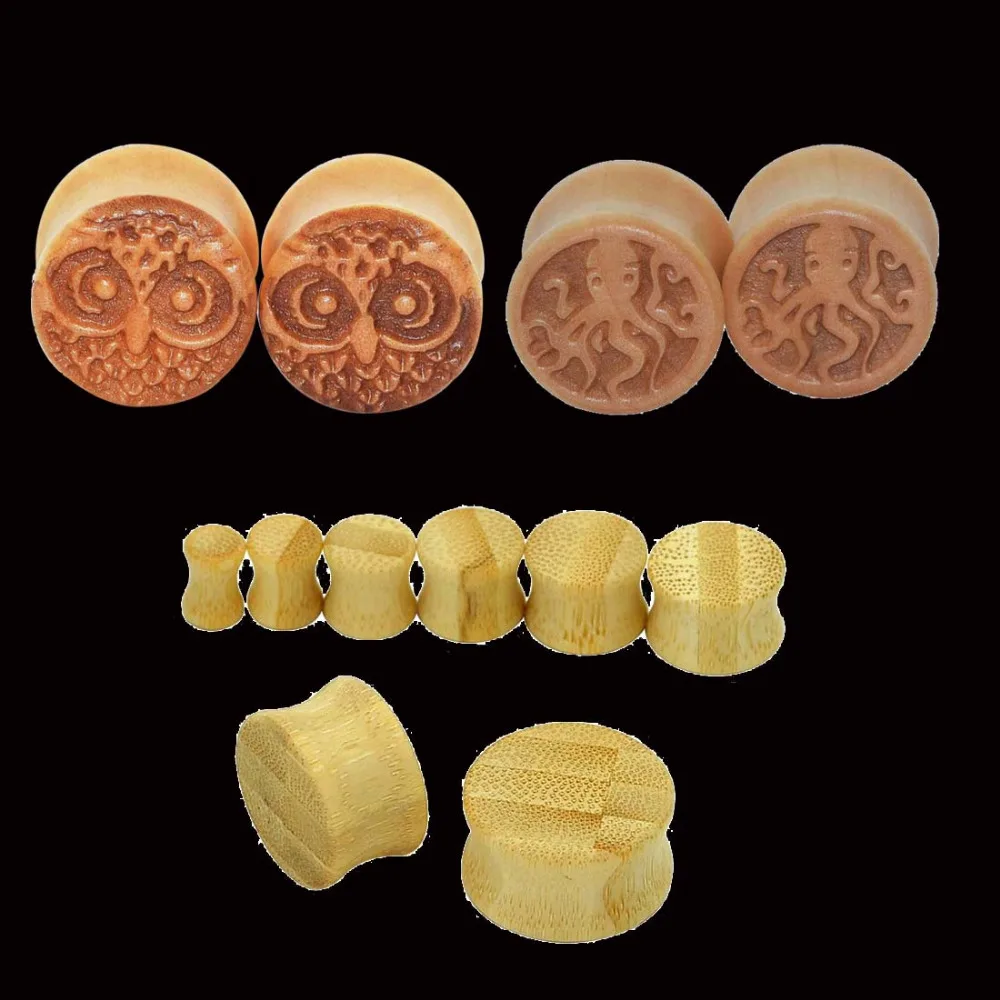 1 Pair Ear Gauges 8 18mm Natural Ear Tunnels Plugs Piercing Body