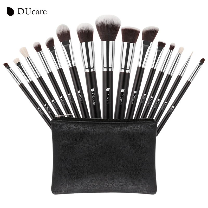 DUcare New 15 Pcs Makeup Brushes Set Professional Synthetic Hair Goat Hair Cosmetics Kit Make Up Brush with Bag Free Shipping DUcare New 15 Pcs Makeup Brushes Set Professional Synthetic Hair Goat Hair Cosmetics Kit Make Up Brush with Bag Free Shipping