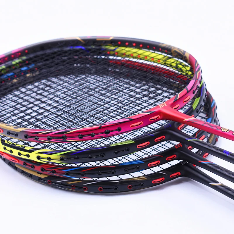 4u Racket Professional Offensive Badminton Rackets T700 Carbon With String 4 Color Badminton