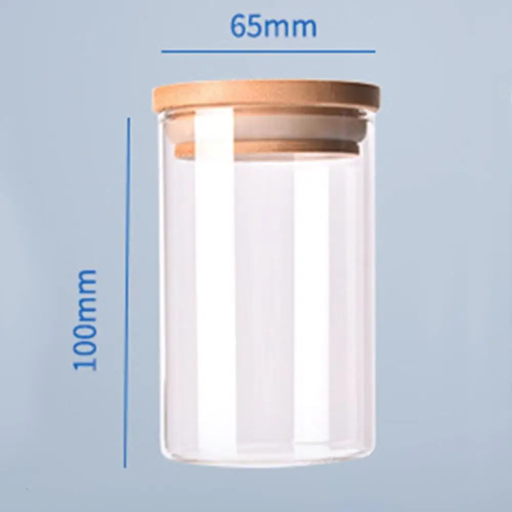 Transparent High Borosilicate Glass Kitchen Storage Bottle Store Food Ingredient Candy Biscuit Storage Jar Organization - Цвет: 65 x 100 mm