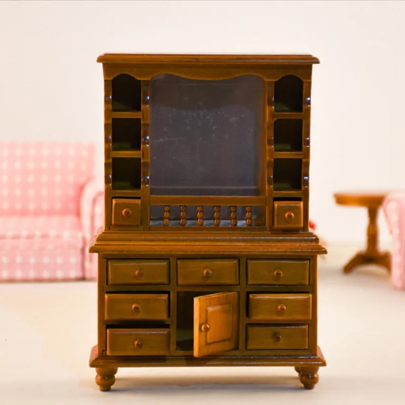 1:12 мебель Игрушки Для Кукольный домик деревянный миниатюрный шкафчик гардероб притворяться, играть в игрушки для девочек Подарки для