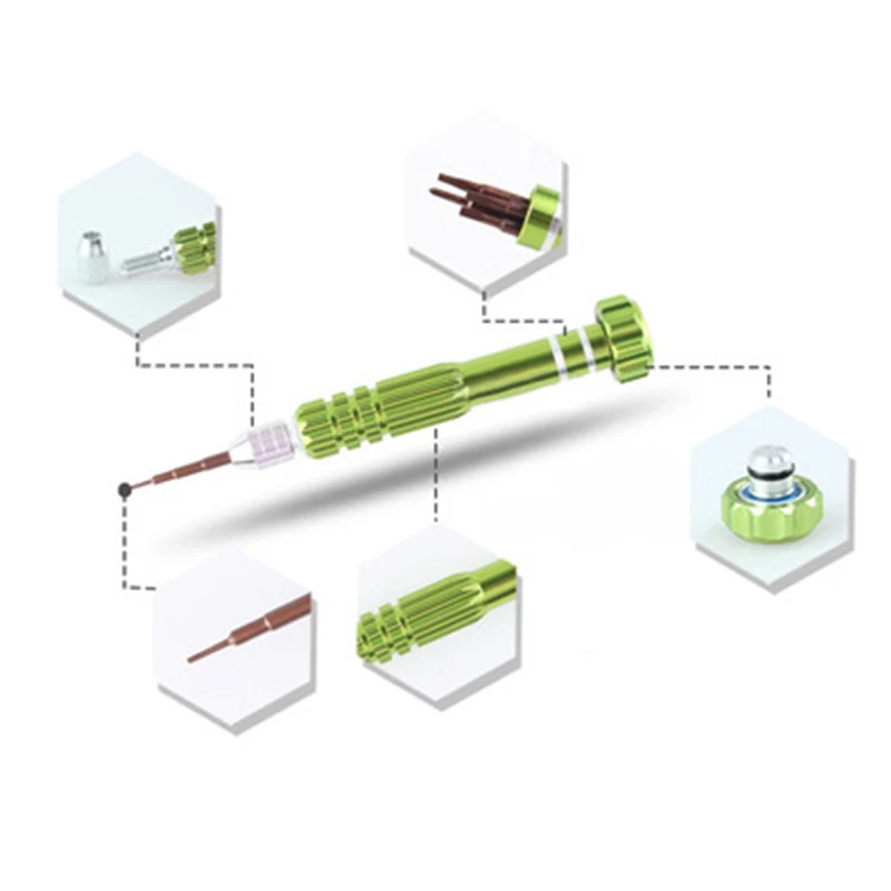 

1 pcs 5-in-1 Multi-function Mini Handleiding Aluminium Hand Boorkop Twsit Micro Boor Tool Screwdriver Set