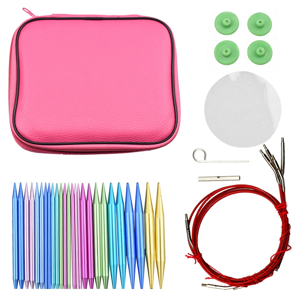 

VOGVIGO 13 Pairs Aluminum Change Head Circular Knitting Needle Ring Set Woven Tools Crochet Hooks Scarf Sweaters Knitting Tools