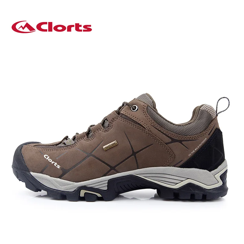2016 Clorts Men Autumn Fashion Trekking Shoes Waterproof Real Leather Low Cut Non-slip Outdoor Shoes HKL-805A