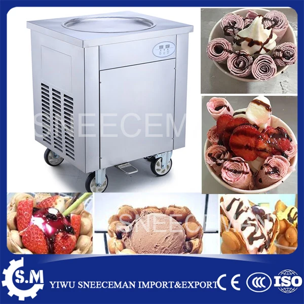free shipping thailand fry ice cream machine Thailand single round