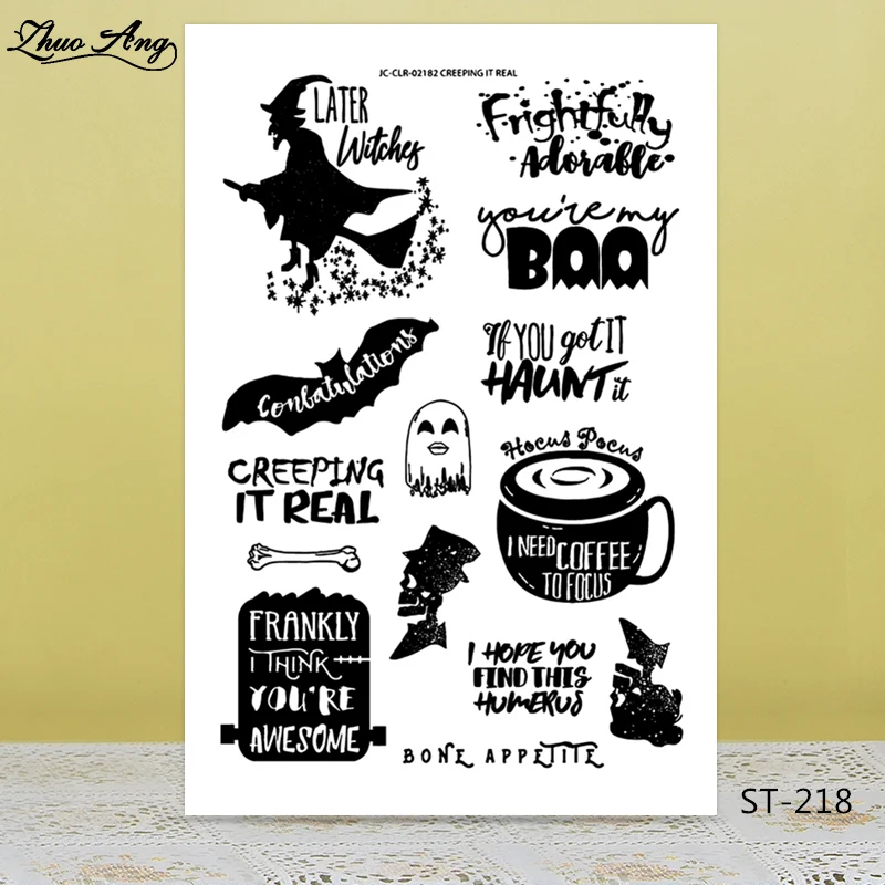 

Witch/halloween Transparent Silicone Stamp/Seal for DIY Scrapbooking/Photo Album Decorative Card Making Clear Stamps Supplies