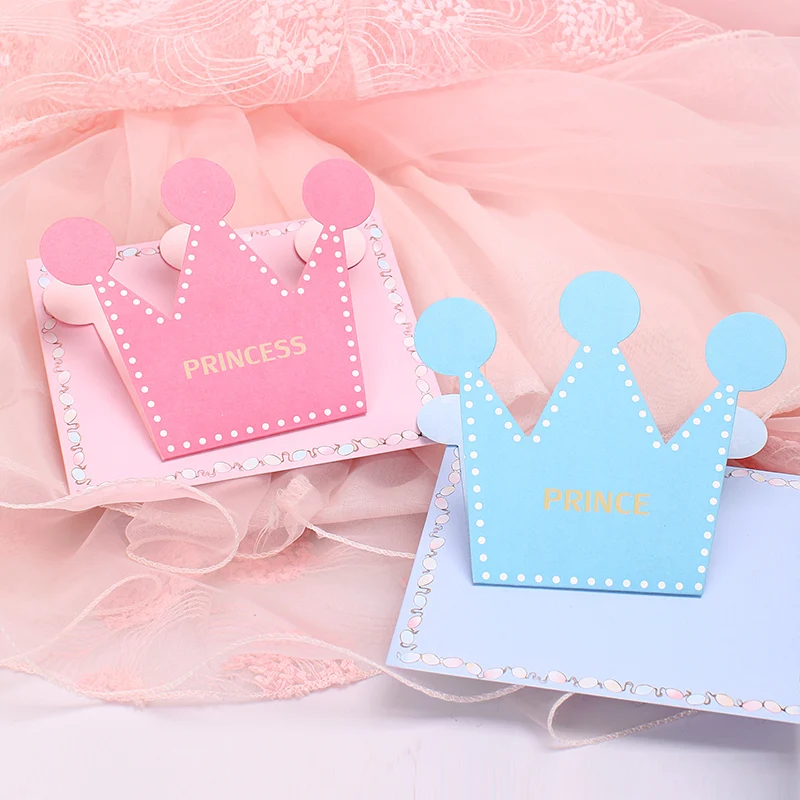1 шт., милый кавайный принц, принцесса, Бронзированная открытка, открытка на день рождения, подарочная бумага, вечерние принадлежности