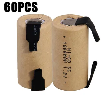 

60 pcs SC 1800mah 1.2v battery NICD rechargeable batteries for makita bosch B&D Hitachi metabo dewalt for power tools