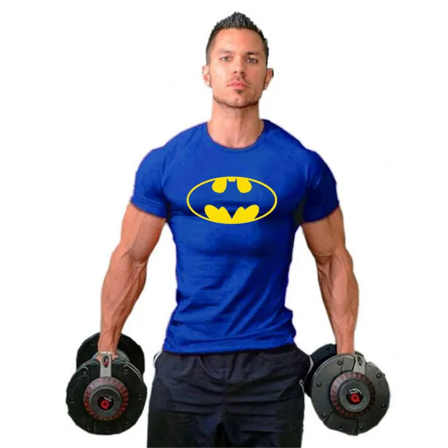 Batman Mens Tshirts Muscle Brand Fitness men Bodybuilding Workout Clothes Cotton gyms Sporting T Shirt Men plus size tops