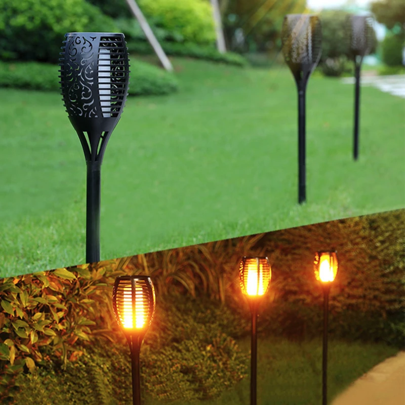 Paisagem ao ar Decoração do Jardim 96led Chama Bruxuleante Luz Solar à Prova d' Água Luz da Tocha Solar Jardim Lâmpada Livre Gramado Luz 7 96led lâmpada solar à prova dwaterproof água