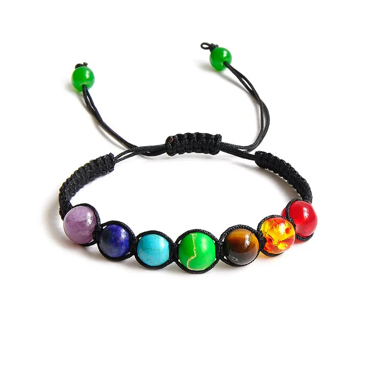 

8mm Beads 7 Chakra Bracelet Yoga Bracelet Healing Balance Supernatural Lava Reiki Stones Beads Bracelet FOR Men Women Jewelry