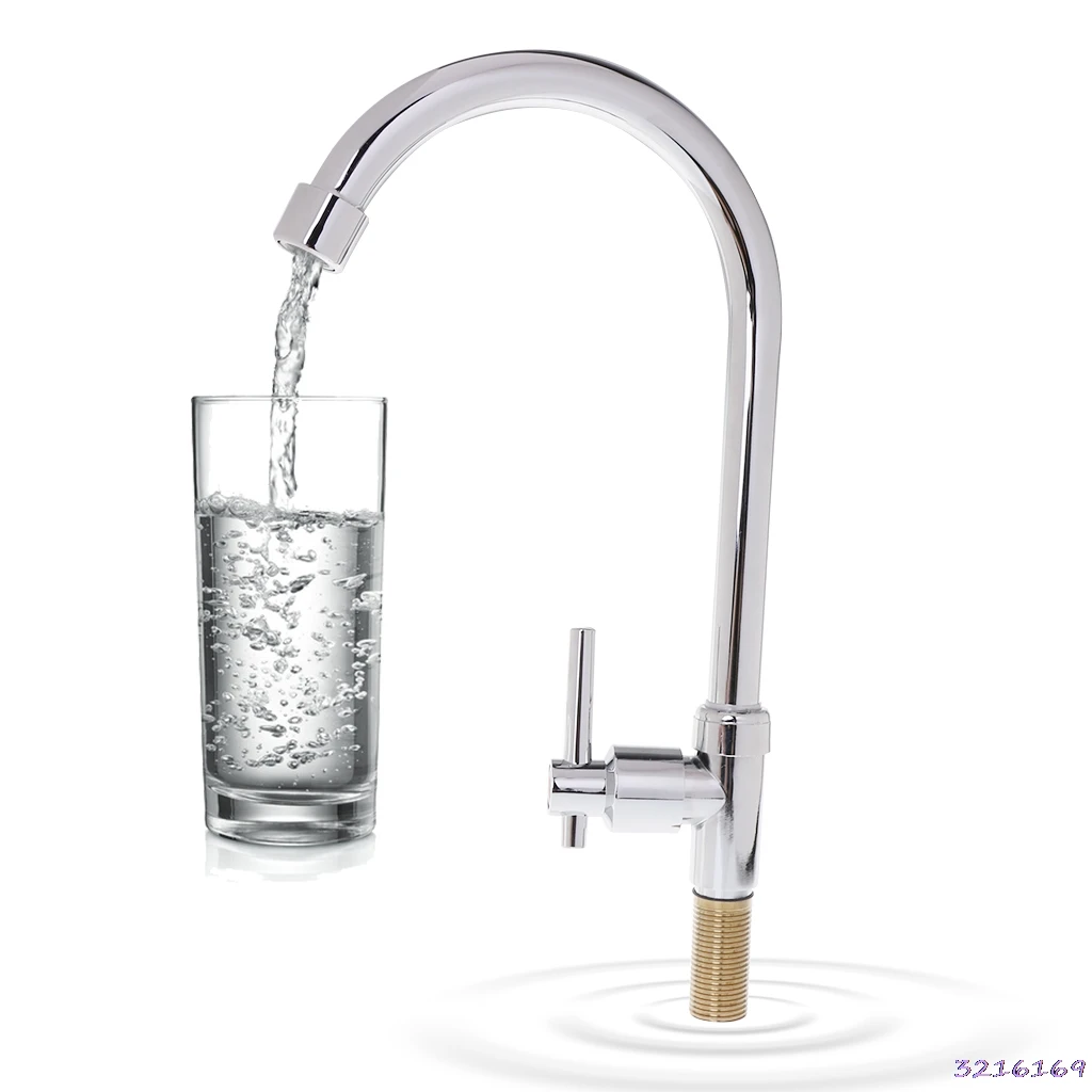 Kitchen 1/2" Connect Basin Faucet Gooseneck Single Cold Water Tap