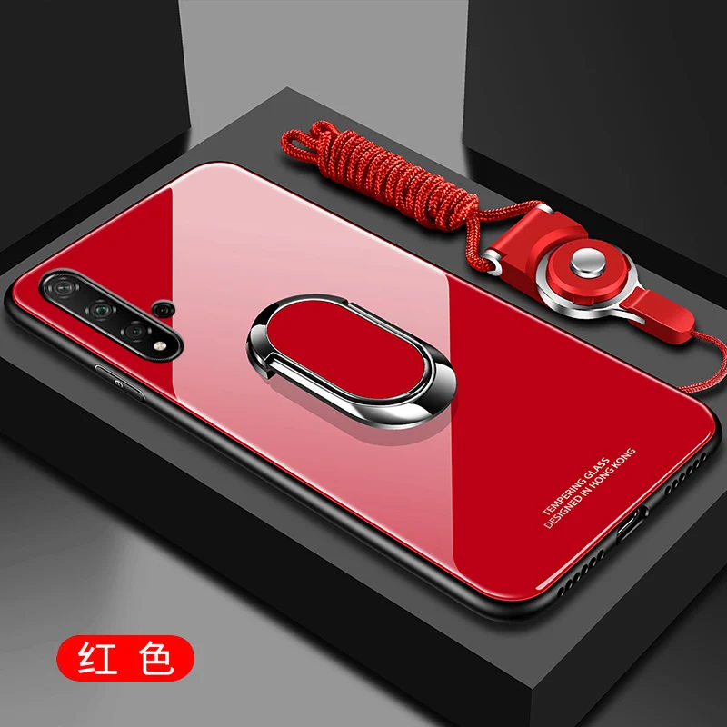 Для huawei honor 20 Pro Чехол из твердого закаленного стекла с кольцом-подставкой Магнитный защитный чехол-накладка для huawei honor 20 20pro оболочка