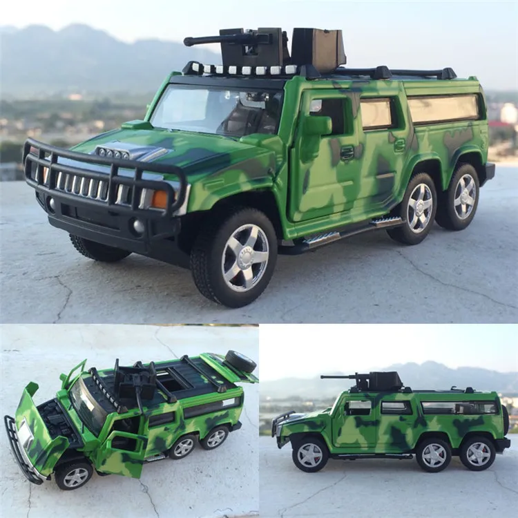 Высокая симуляция 1:32 сплав тянущийся автомобиль Hummer шесть туров удлиненный
