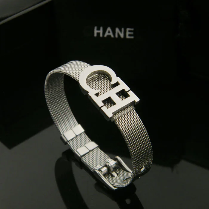 Bilincolor ouro rosa, ouro e prata ch carta malha cinto fivela pulseira de a&ccedil;o inoxid&aacute;vel