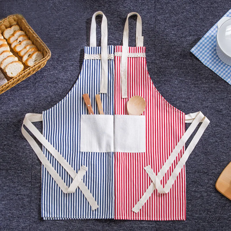 Cooking Apron Novelty BBQ Party Apron Household sleeveless striped aprons Ocean fresh style