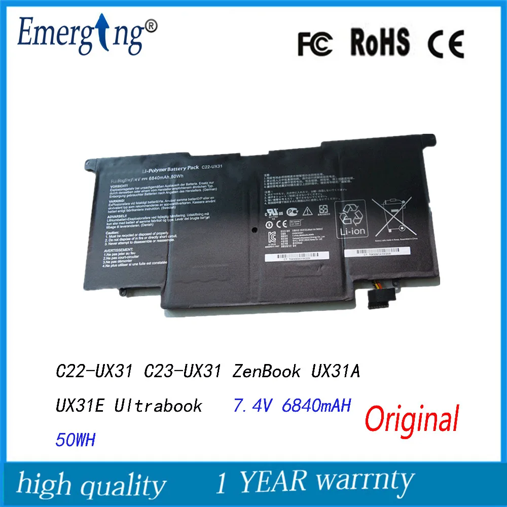 7.4V 50Wh New Original Laptop Battery For Asus C22-UX31 C23-UX31 ZenBook UX31A UX31E Ultrabook ux31 UX31A-R4004H UX31E-DH72 | Компьютеры и
