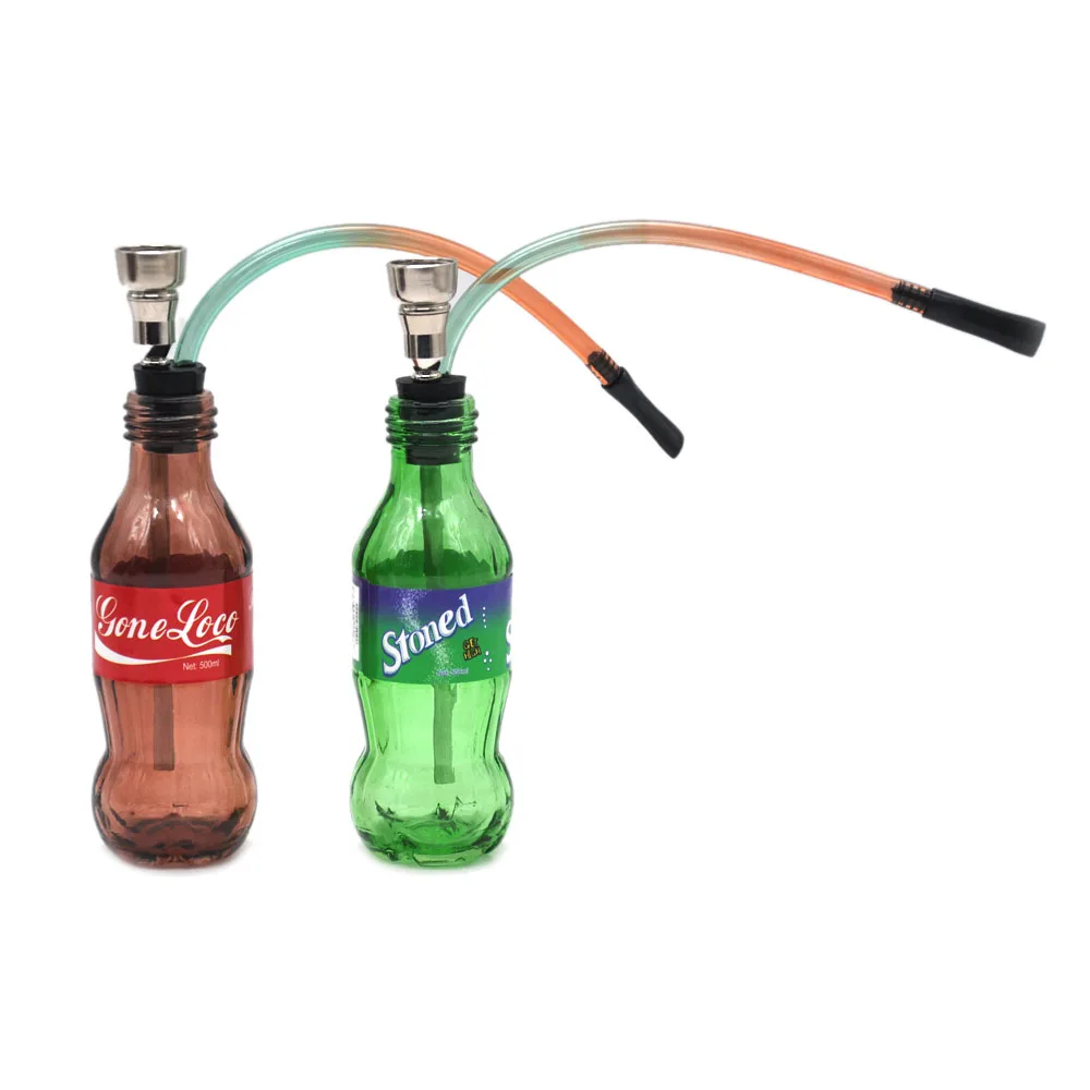 Glass Bottle Portable Water Pipe Metal Smoking Tobacco Pipein Tobacco