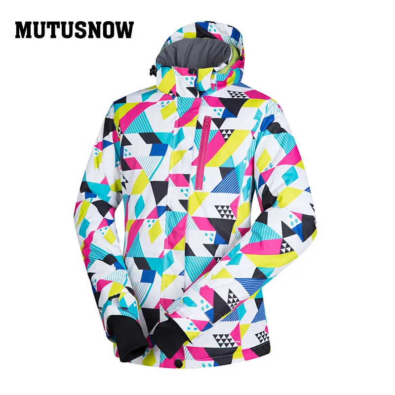MUTUSNOW النساء سترة تزلج التزلج على الجليد سترة يندبروف ماء الشتاء الملابس في الهواء الطلق الرياضة ارتداء مقنعين سوبر الدافئة معطف