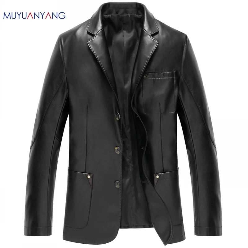 Fashion Men's Leather Jackets And Coats Suit Collar