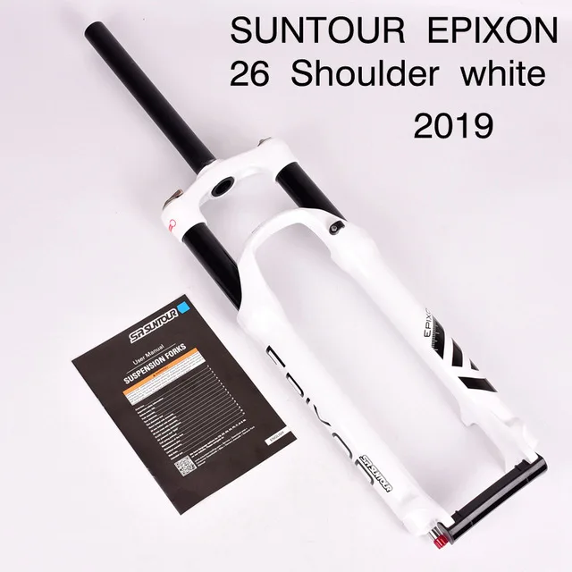 SR SUNTOUR Велосипедная вилка EPIXON 26/27. 5/29er 100 мм горная MTB Велосипедная вилка амортизирующая передняя вилка дистанционная подвесная вилка - Цвет: 26er shoulder white