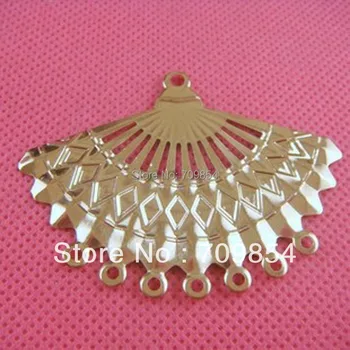 

free shippin!!! 100pcs/lot 57*44mm white K fanshaped filigree wrap connector jewelry findings