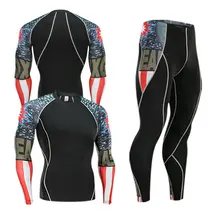 Брендовое термобелье, мужское нижнее белье, компрессионное, для фитнеса, флис, пот, термо нижнее белье, Мужская одежда для фитнеса