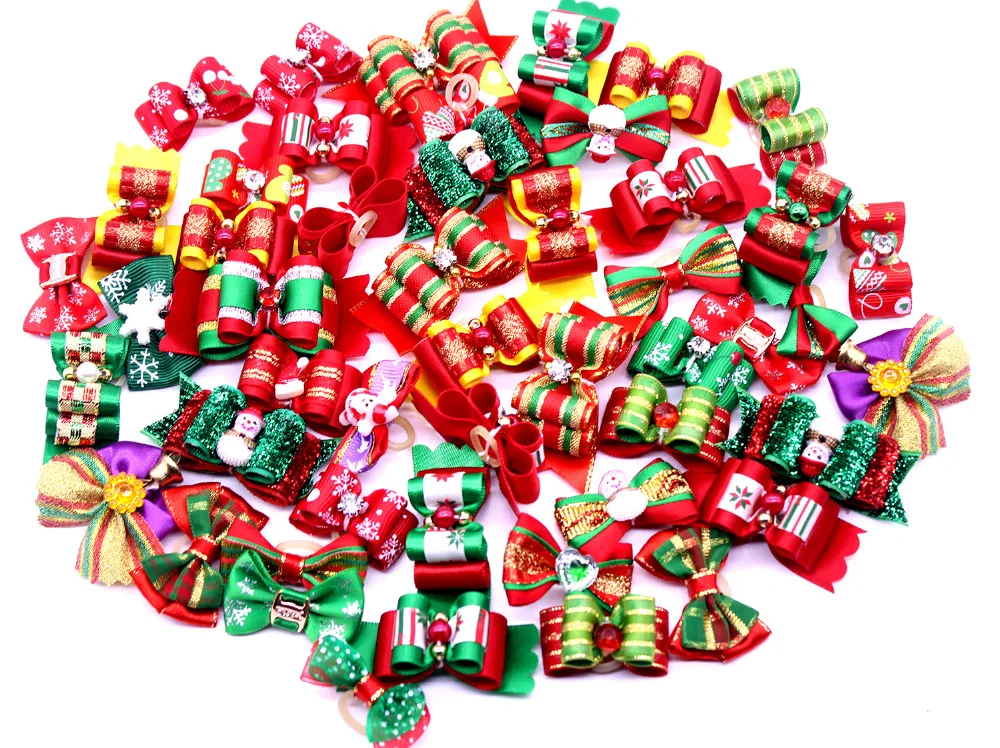 20pcsChristmasDogBowsPetDogHairBowsDogHolidaysGrooming