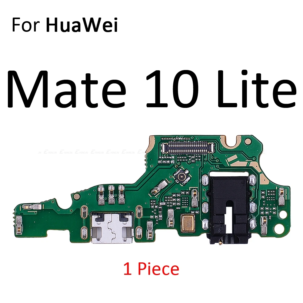 Разъем питания для зарядки, док-плата с микрофоном и гибким кабелем для HuaWei mate 20 10 9 Pro Lite P Smart Plus - Цвет: For Mate 10 Lite