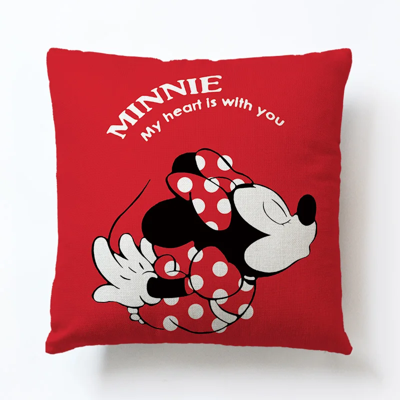 

Pillow Cover Love Heart-shaped Cushion Car Office Backrest Lower Back Pillow Lovely Cartoon Mickey Mouse Couple Siesta