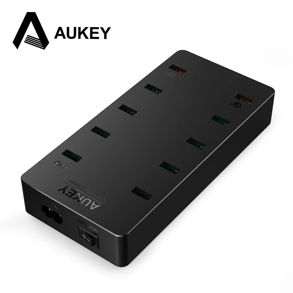 imágenes para AUKEY Cargador Dual USB de Carga Rápida de 3.0 Puertos + 8 Puertos USB para el Teléfono de Xiaomi Galaxy S8/S7/S6/LG Nexus 6 P LG G5 iPhone iPad G5 y Más imágenes para AUKEY Cargador Dual USB de Carga Rápida de 3.0 Puertos + 8 Puertos USB para el Teléfono de Xiaomi Galaxy S8/S7/S6/LG Nexus 6 P LG G5 iPhone iPad G5 y Más
