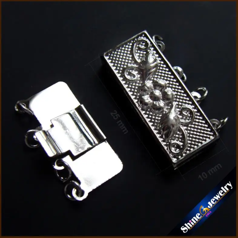

10mm Metal Copper Toggle Clasp Comes With Jump Rings Vintage Rectangular Flower Clasps for Diy Fit charms Jewelry Making