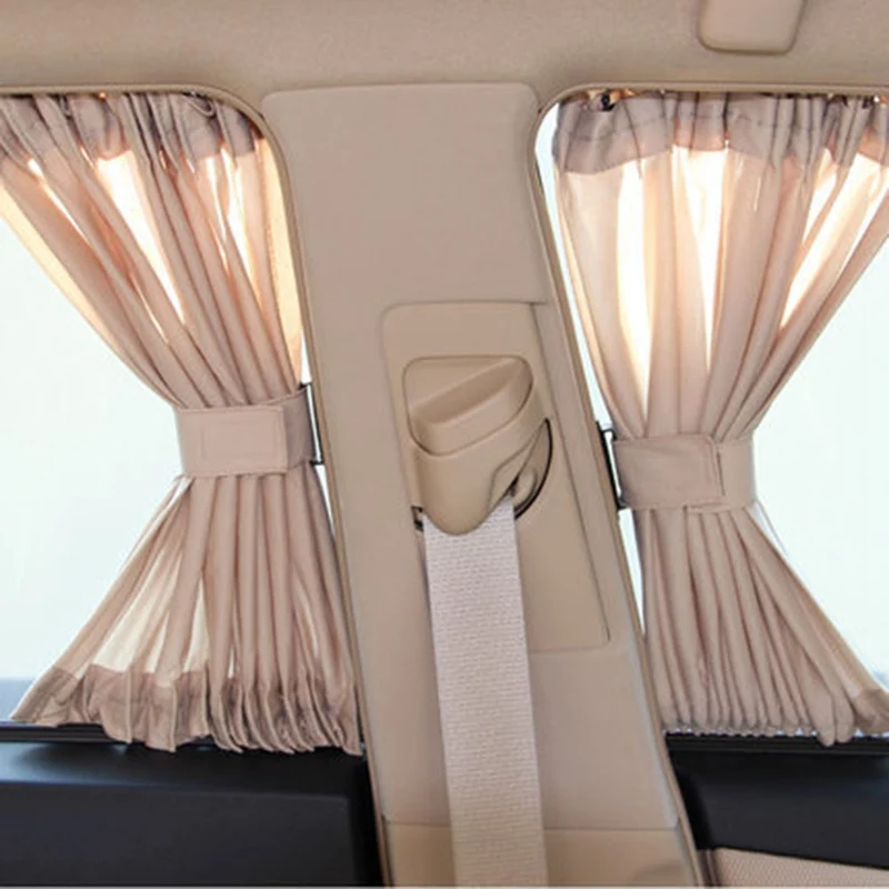 

EUROTYPER 2PCS 70cm Mesh L Auto Rear Valance UV Sunshade Drape Visor Car Window Curtain