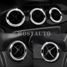 Per Benz A-Class W176 B-Classe W246 Strass Stile Console Air Vent Uscita Anello di Copertura 2012- 2018 5 pcs