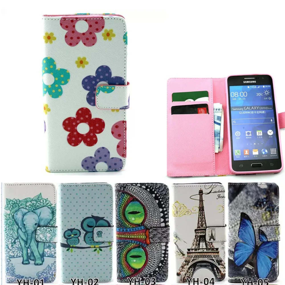 Filp Кожаный Чехол case Для Samsung Самсун Grand prime G530 Кошелек Стенд Книга Стиль ТПУ PU Leather