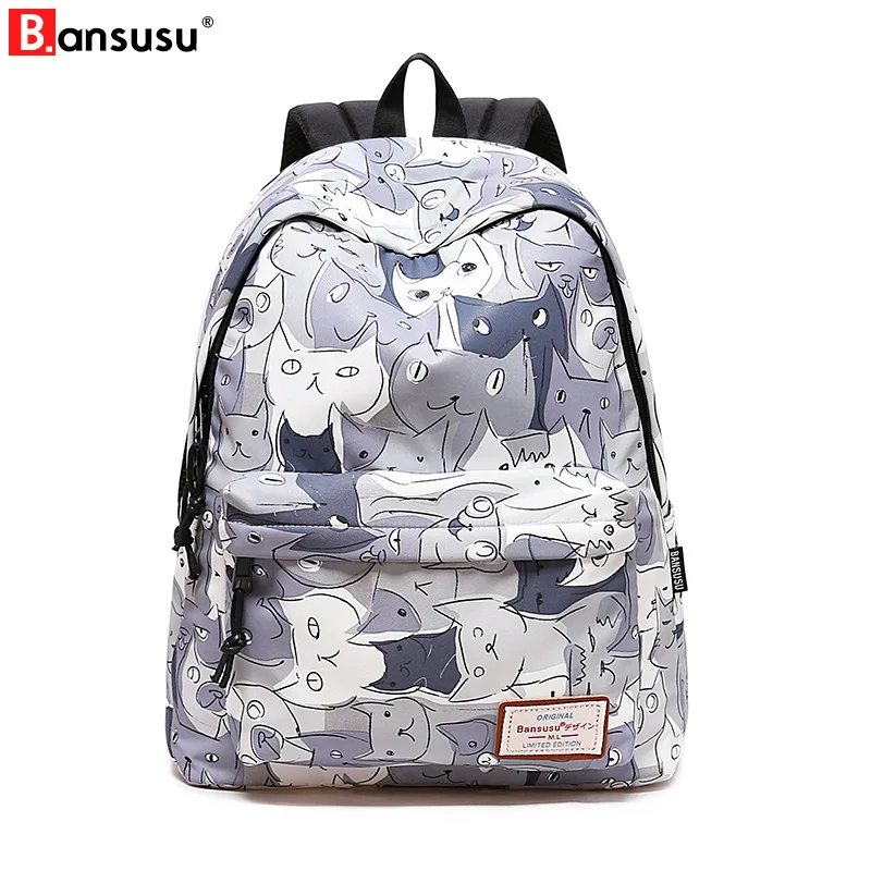 

Women Cat Printing Backpacks Preppy Style School Bag For Teenager Girl Boy Casual female Travel Bags Large Laptop Backpack