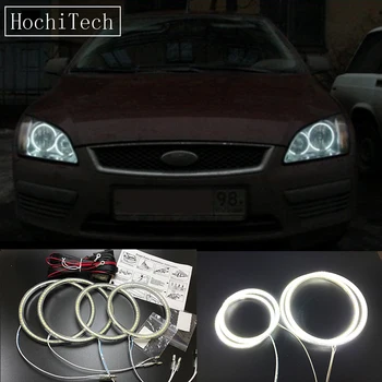 

HochiTech Ultra bright SMD white LED angel eyes 2500LM halo ring kit daytime running light DRL For Ford Focus II Mk2 2004-2008
