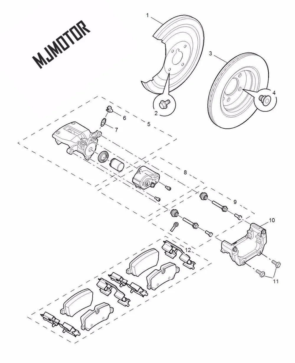 Rear Brake pads set for SAIC MG6 ROEWE 550 2013 car brake pads set