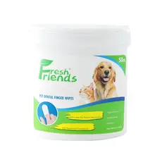 50PCS Pet Tooth Wipes Clean Teeth Gums Freshens Breath Cotton Non-woven Wipes For Cat Dog Reduce Plaque And Tartar