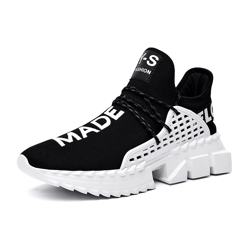 JINBAOKE Мужская трендовая спортивная обувь для мужчин модные дизайнерские сетчатые мужские кроссовки удобные дышащие Спортивные кроссовки Zapatilla - Цвет: Черный