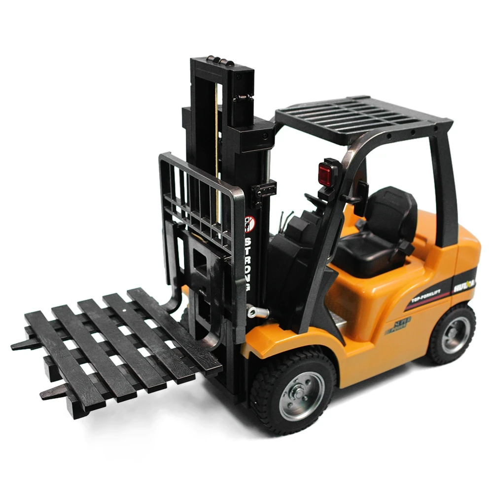 HuiNa Toys RC Car Forklift Truck 8 Channel 2.4G 110 RC Excavator Charging Car With Battery Alloy Excavator For kids Gift (1)