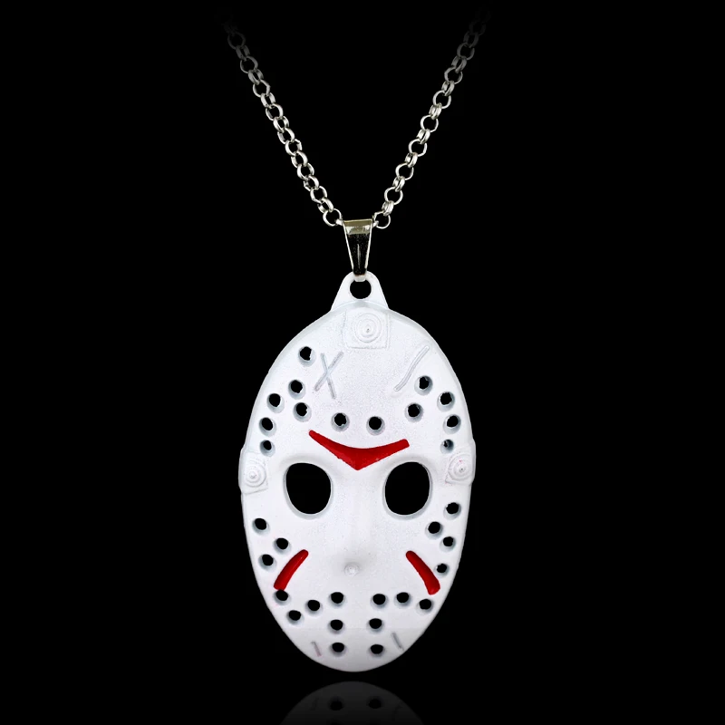 

Horror Movie Friday The 13th Necklace Hockey Killer Jason Mask Pendant Necklace Fashion Men Boys Link Chain New Necklace Collier