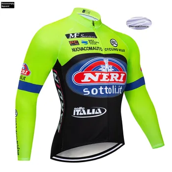 

2019 ITALIA Cycling Jersey Fluo Green Winter Fleece Maillot Ciclismo MTB Mountain Bike Clothing Wear Maillot Ciclismo Cycling