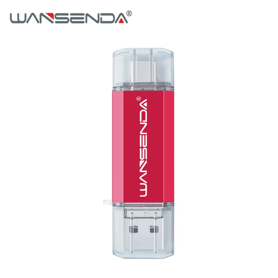 Новинка WANSENDA USB флеш-накопитель OTG флеш-накопитель 3 в 1 USB 3,0& type C& Micro USB Флешка 32 Гб 64 Гб 128 ГБ 256 ГБ 512 ГБ Флешка U диск - Цвет: Красный