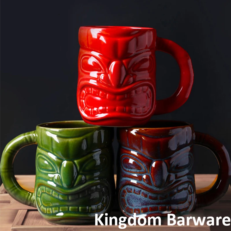 

Hawaii Tiki Mugs Cocktail Cup Beer Beverage Mug Wine Mug Ceramic Tiki Mugs