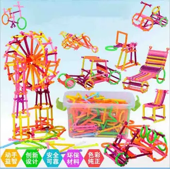 

Intubation plastic assemble Building blocks Desktop building blocks Children's educational toys 370pcs