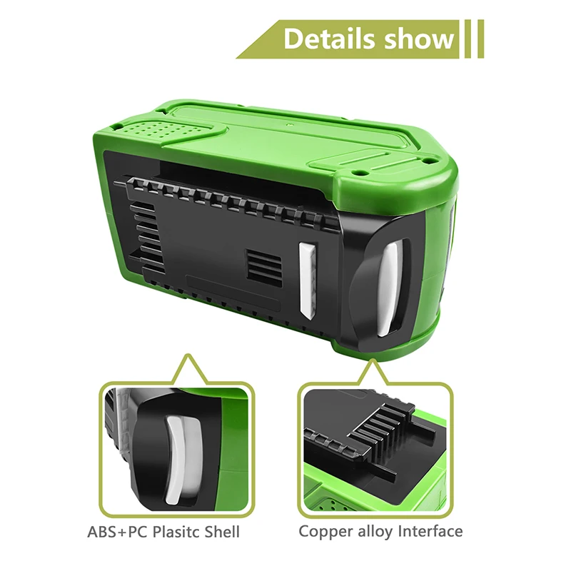 Bonacell 40V 6000mAh перезаряжаемая сменная батарея для Creabest 40V 200W GreenWorks 29462 29472 22272 G-MAX GMAX L50