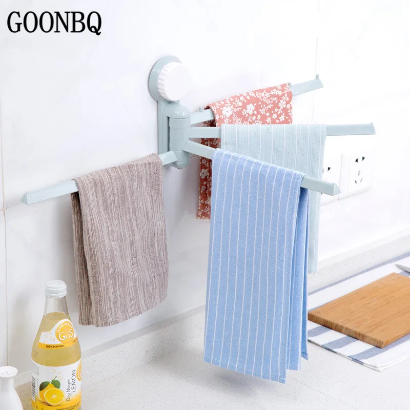 GOONBQ 1 pc Towel Bar Rotating Towel Rack Plastic Bathroom Towel