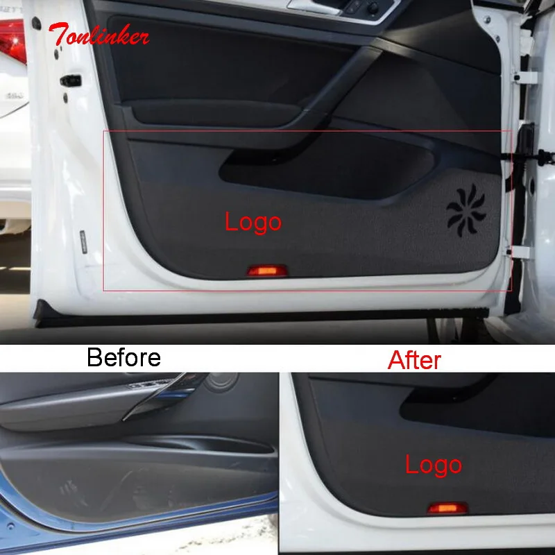 

Tonlinker Inteiror for Volkswagen GOLF MK7 Car door Anti-dirty pad Car Styling 4 PCS PU Leather Cover Case Stickers