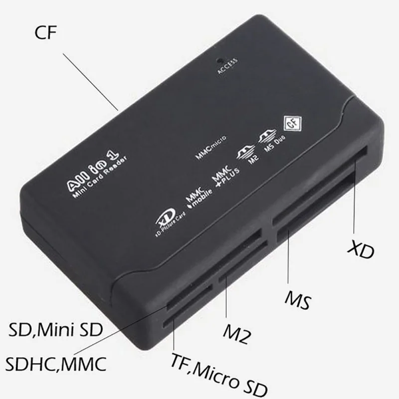 Все-в-1 кард-ридер USB 2,0 компьютер ноутбук смартфон компоненты Micro SD XD MMC MS CF SDHC TF карты памяти аксессуары
